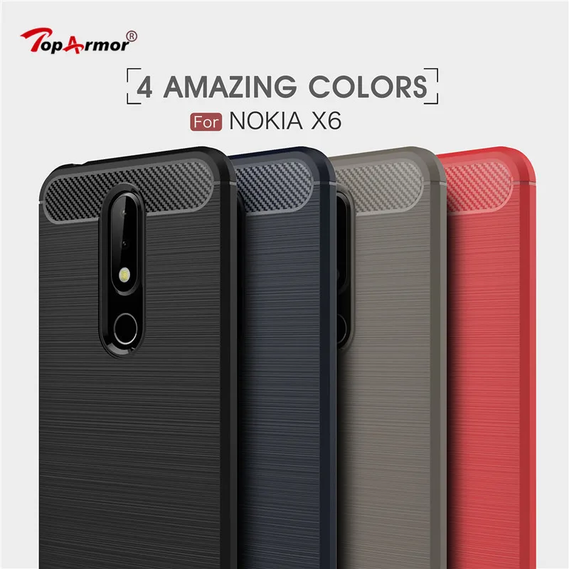 buy Case For Nokia 2 3 5 6 7 8 2017 Carbon fiber drawing silicone TPU soft phone case For Nokia 1 7 Plus 8 Sirocco 9 X6 6 2018 Cases