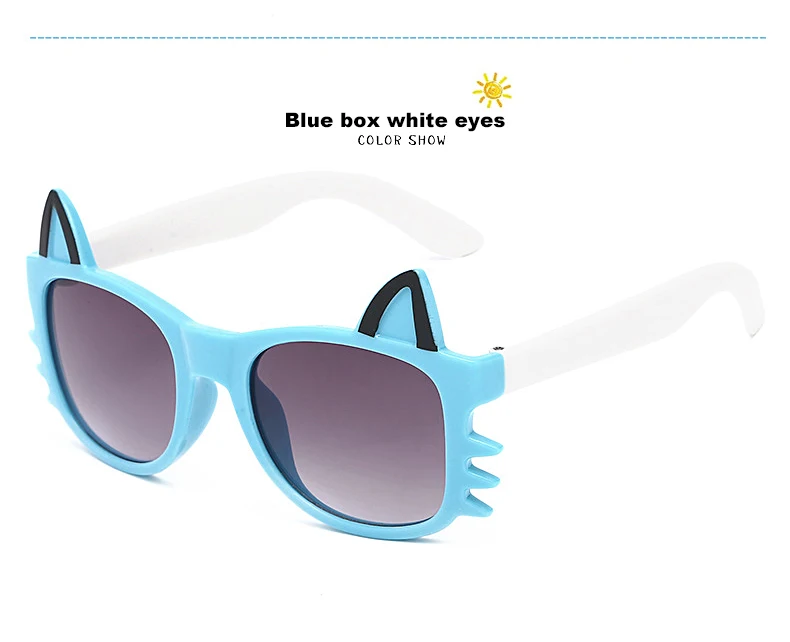 MINIMUM Children Cute Cat Head Type Fashion Sunglasses Sunshade Ultra-light Frame Clear Lens Sunshades Girls Sun glasses1 (6)