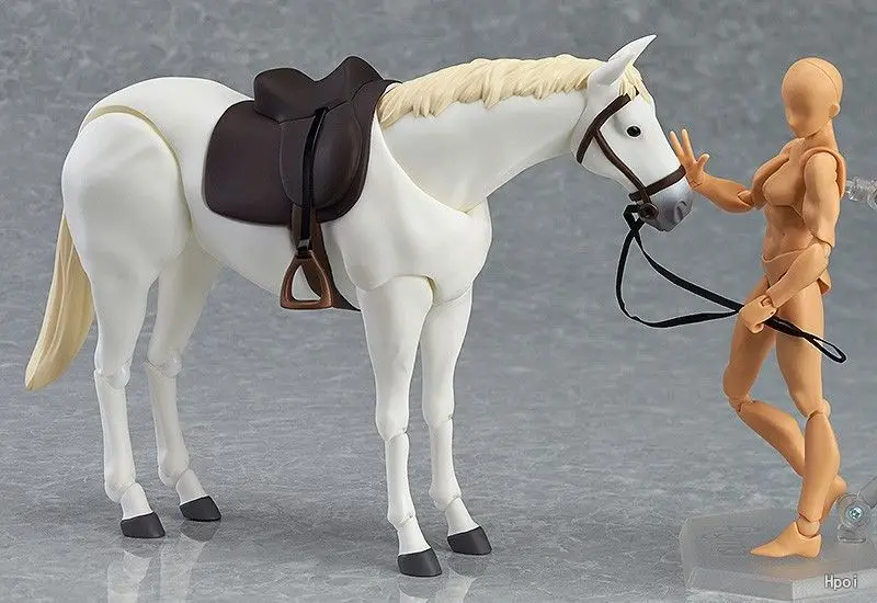 Figma 246 Horse White & Chestnut BJD PVC Action Figure Model Toys can Play with Body Kun & Chan