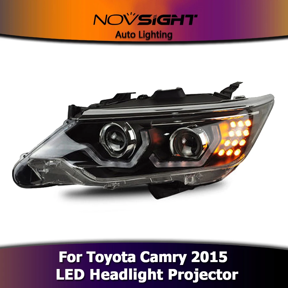 NOVSIGHT 2 шт. автомобильный Стайлинг светодиодный DRL поворотник для Toyota Camry фар в сборе