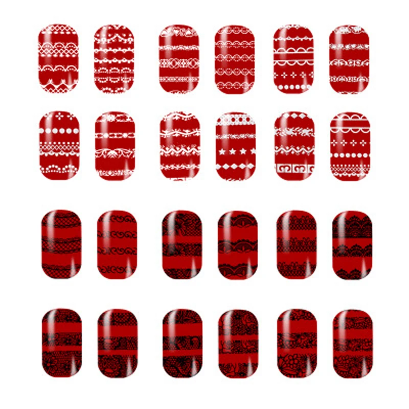 30 шт черные белые кружевные наклейки для ногтей цветы красота сексуальная пленка для украшения ногтей наклейки аксессуары для ногтей Naklejki Na Paznokcie