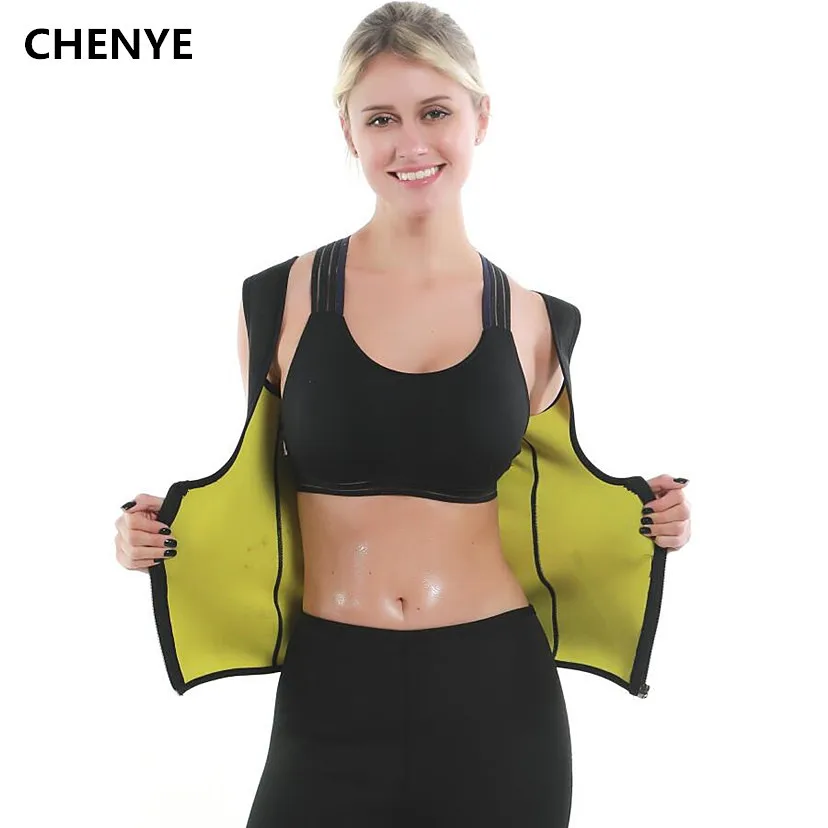 

CHENYE 2019 New Sale Body Shaper Slimming Shirt Women's Waist Trainer Belt Sauna Sweat Zipper Vest Hot Corsets Top Shapewear