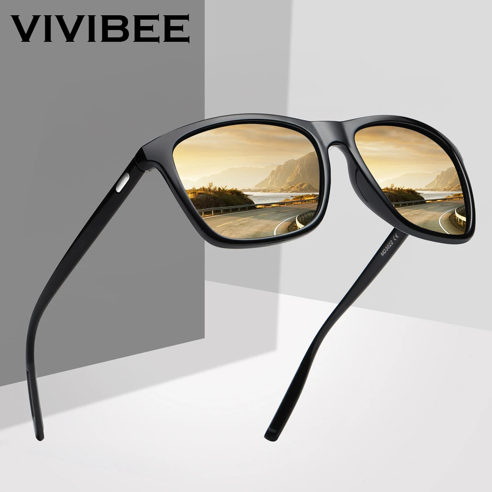 

VIVIBEE Square Sunglasses Polarized for Men 2019 Trending Design UVA UVB Protection Sun Glasses Women Driver Polarised Shades