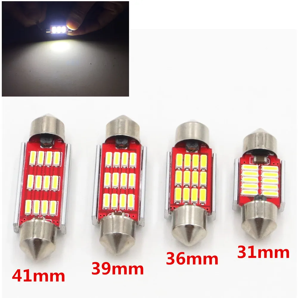 

CYAN SOIL BAY 31mm 36mm 39mm 41mm C5W C10W CANBUS Error Free Auto Festoon SMD 4014 LED Car Interior Dome Lamp Reading Bulb White