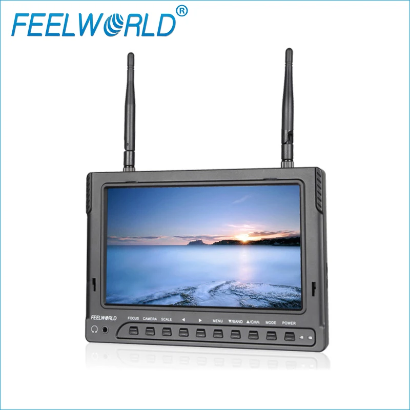 Feelworld FPV732 7 дюймов 1024x600 ips FPV монитор со встроенным аккумулятором двойной 5,8G 32CH приемник беспроводного UAV монитора
