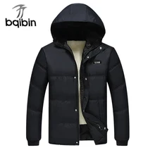 Брендовая одежда, мужские повседневные парки, Длинные Стильные Свободные куртки с капюшоном для пожилых людей, флисовая зимняя куртка для мужчин с подкладкой