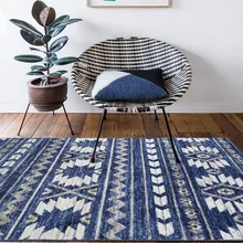 Коврик для гостиной в скандинавском стиле с геометрическим рисунком, большой размер, пасторальный ковер для украшения дома, прикроватный ковер