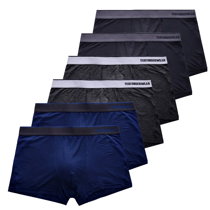 

Brand Modal Men's Underwear Soft Boxers Modal Boxer short Men Solid Underpants Black Sexy Homme Ropa interior 6M02