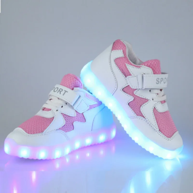 Обувь для мальчиков с зарядкой от usb, детская обувь с подсветкой, светильник, Детские светящиеся кроссовки, 7 цветов, детская светящаяся обувь, обувь для младенцев