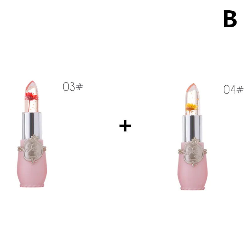 Партиями по 6/2 шт./компл. прозрачные сандалии с цветочным узором губная помада Цвет изменения Увлажняющий блеск для губ Губная помада бальзам для губ TSLM2 - Цвет: B