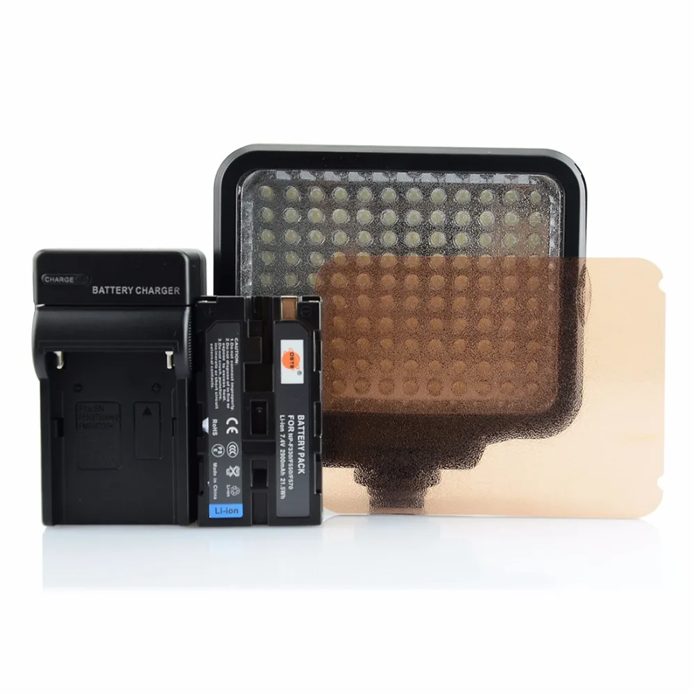 

DSTE VL008A VL008 120-LED Video Light + NP-F550 +DC01 Charger for SONY DSLR Camera Camcorder DV LAMP