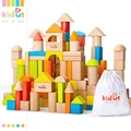 Zalami 80 PCS Holz Blöcke Frühe Pädagogisches Spielzeug Geometrische Montage Bausteine Bunte Buche Holz-in Sperren aus Spielzeug und Hobbys bei