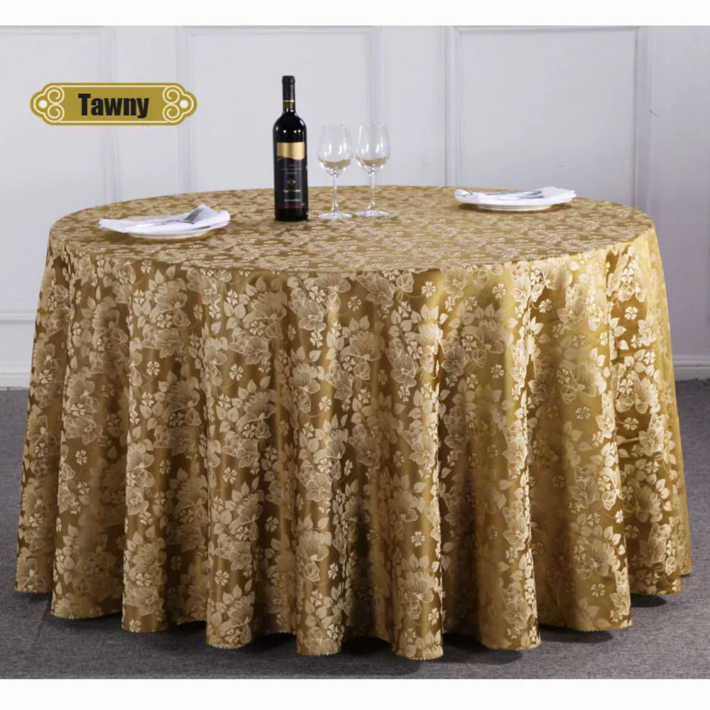 1 шт. китайский роскошный цветочный банкетный стол в гостинице ткань круглый Ресторан толстый полиэстер скатерть домашний стол покрытие кофе/желтый