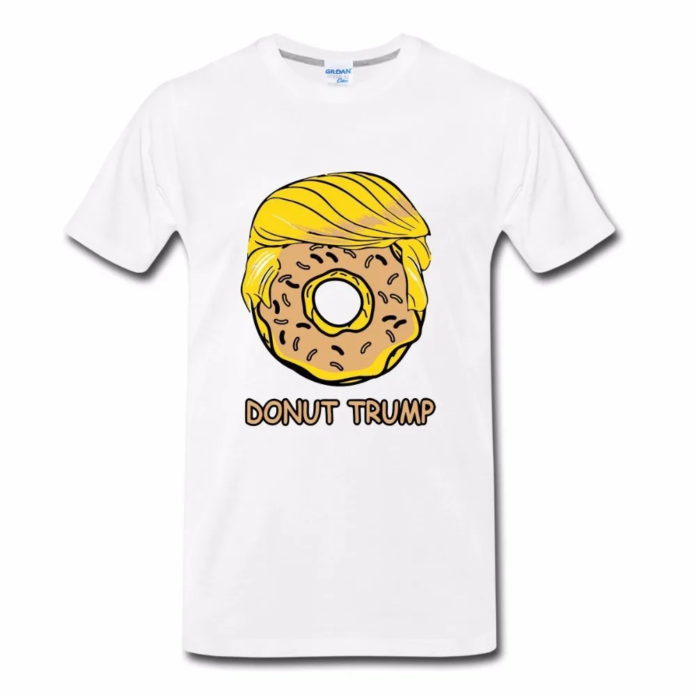 2018 New Brand Tops T shirt Homme Anti Trump Donut Trump Funny Tee