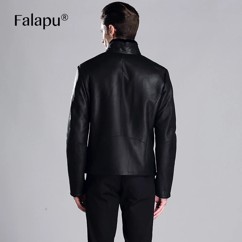 FALAPU новинка зимняя натуральная кожаная куртка мужская дубленка 71075|jackets double|jacket