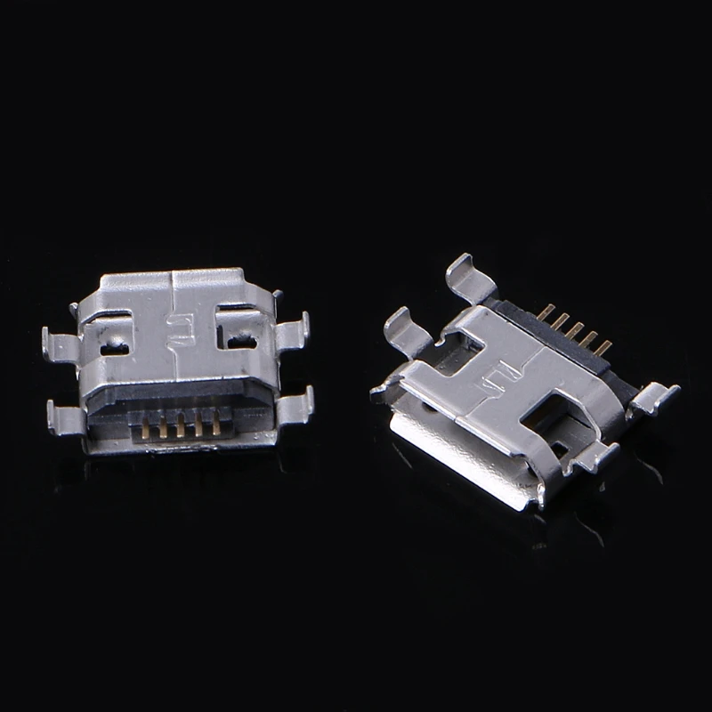 OOTDTY 10 шт. Micro USB Type B 5 контактный гнездовой SMD 4 Штекерный разъем DIP|Соединители| |