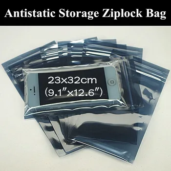 

50pcs 23x32cm (9.1"x12.6") Anti Static Shielding Bag Anti-Static Pack Bag Waterproof Self Sealed Antistatic Ziplock Package Bag