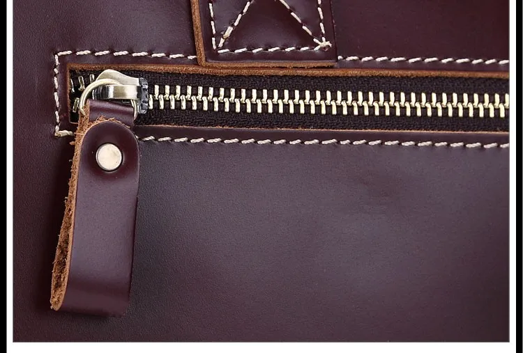 Men genuine leather briefcase 22