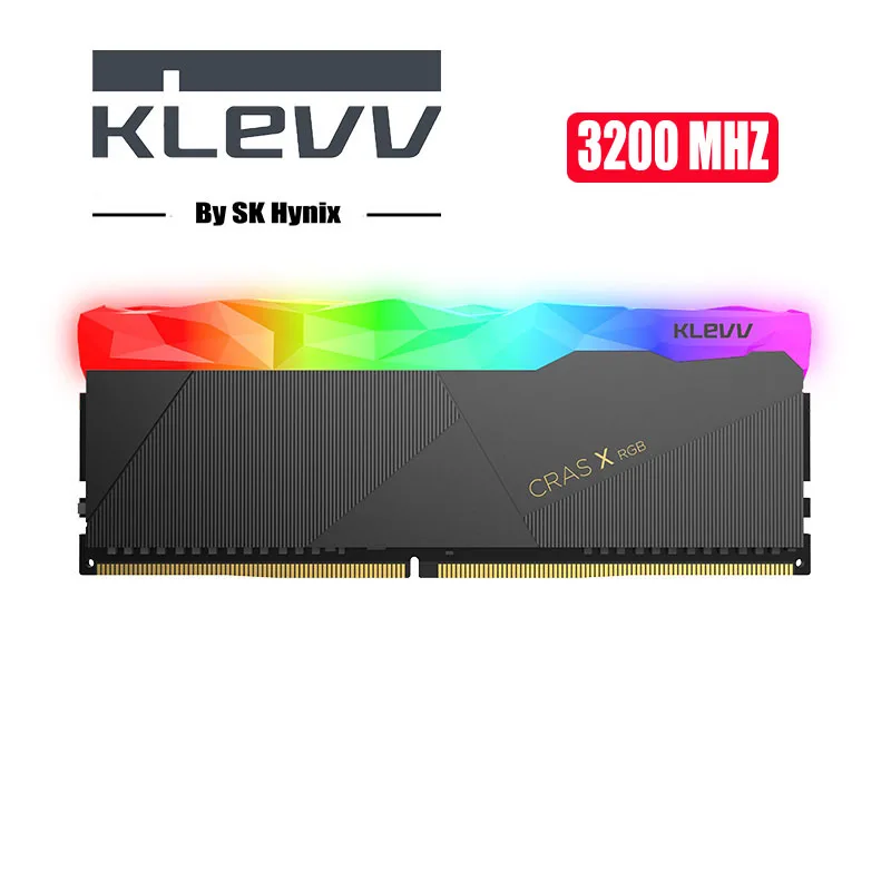 

Klevv CRAS-X RGB DDR4 Black 8G 16G RAM Memory 288pin 3200MHz CL16 DIMM 16G DDR4 Gaming RAM for Desktop Memory Rams