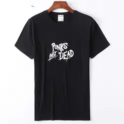 На заказ футболка с коротким рукавом Punks Not Dead explosited Punk Rock Винтажный стиль Простой Топ Футболка 100% хлопок забавная Футболка с принтом