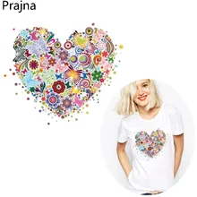 Prajna футболка на заказ теплопередача Сердце цветок ПВХ патч аппликация термопечать винил переводная железная Передача для одежды