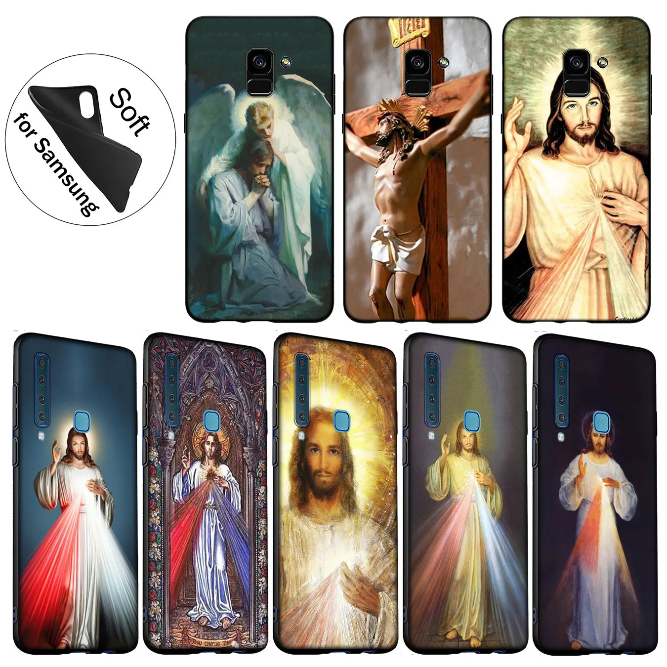 Мягкий силиконовый чехол IYICAO Divine Mercy Jesus Cross для Samsung Galaxy A6 A9 A8 A7 2018 A3 A5 2016 2017 Note 9 8 10
