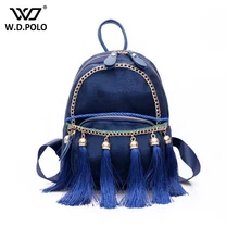 WDPOLO Новый дизайн кисточкой Моды для Женщин Рюкзаки женщин Кожа PU Рюкзаки Девушка Мешок Школы Высокое Качество подросток Сумки Q1171