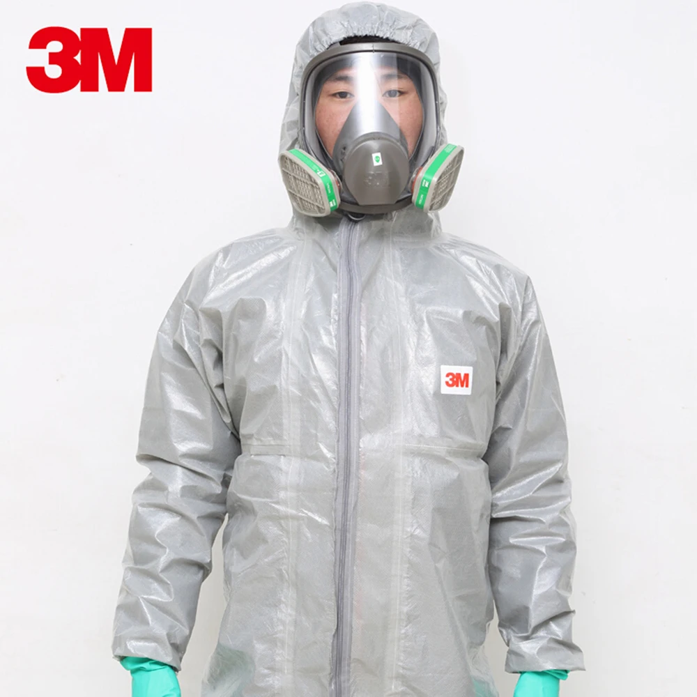 3 м 4570 серого цвета с капюшоном защитный комбинезон с высоким уровнем производительности костюм химической защиты химических струй спреи защитный костюм