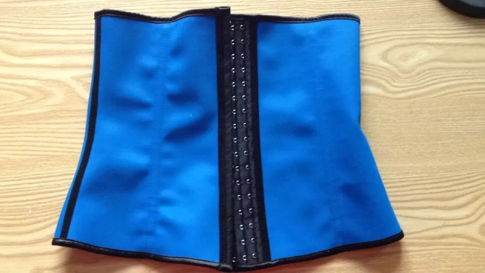 latex waist cincher blue 2