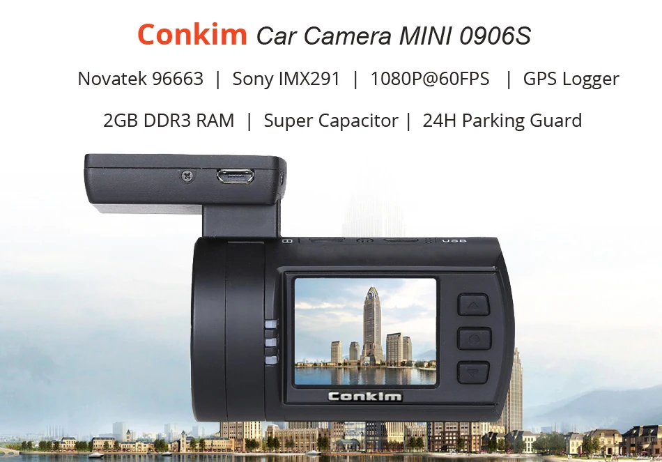 Conkim DVR Автомобильный видеорегистратор gps Novatek 1080P 60FPS Ultra HD цифровой видеорегистратор супер конденсатор регистратор Cam Mini 0906s