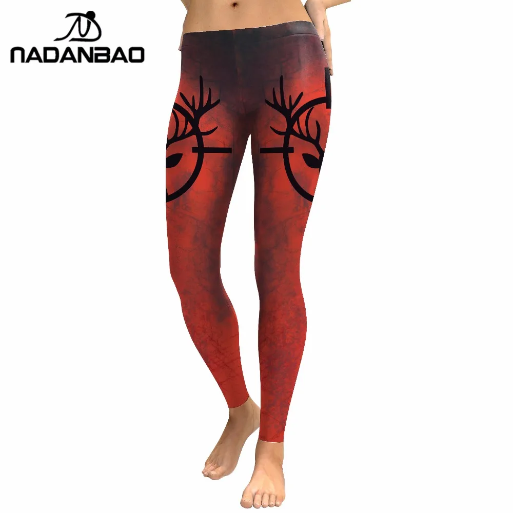 NADANBAO 2019 Новая мода Охота фестиваль для женщин леггинсы для красный Лось 3D сезон Женские штаны