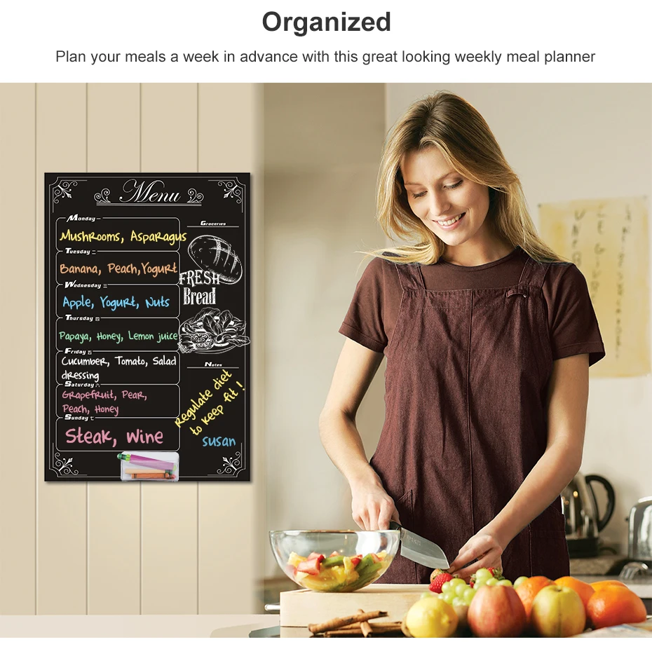 Wall Sticker Chalkboard Blackboard Stickers Paint Chalkboard Planner Decorative Sticker for Kitchen Restaurant Home Decor_06