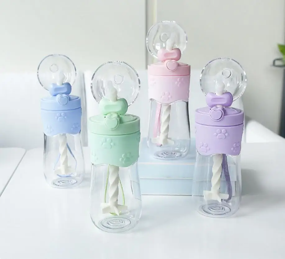 

Colorful Straw Type Plastic Drinking Bottle of Water Milk Tea Juice Coffee Protein Powder Mixer Blender My Water Bottle 500ML
