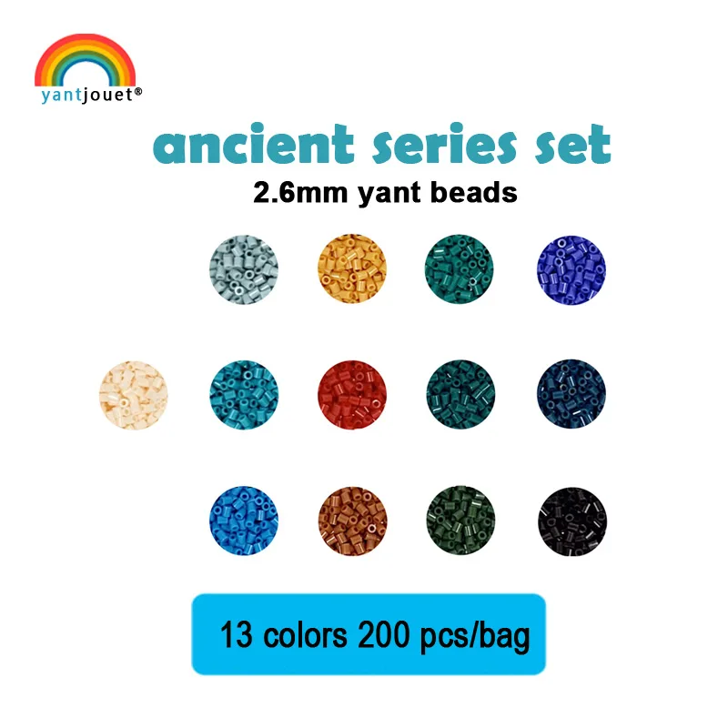 

Yantjouet 2.6mm Ancient Series Set 13 color 2600pcs for Kid Hama Perler Bead Diy Puzzles High Quality Handmade Gift children Toy