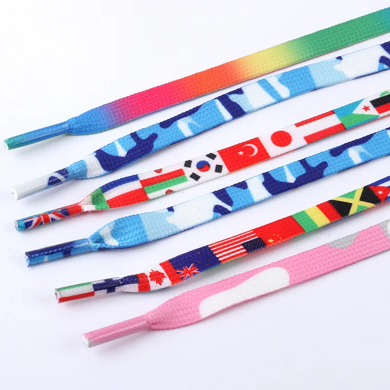 3Pairs Wholesale Fashion Colorful Girl Flat Shoeslace Sneaker Sport Shoe Fantastic Laces Colorful Rice Laces  Gradient Shoelaces