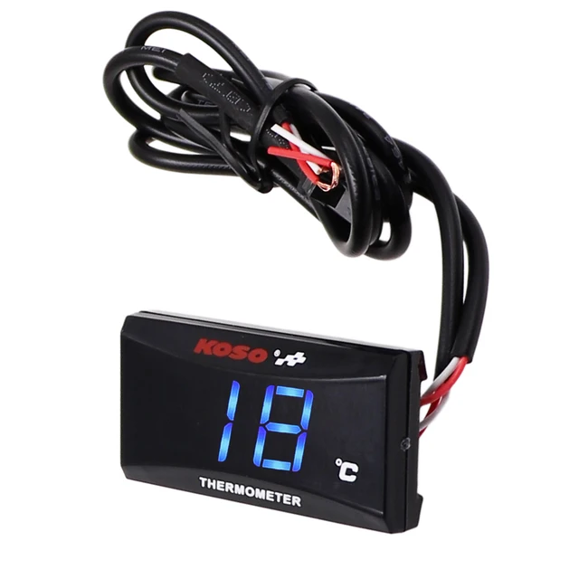 KOSO Digitale Motorrad Thermometer Racing Roller Rote LED Wasser