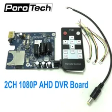 DHL 2CH AHD Мобильный DVR печатной платы Поддержка CVBS/AHD 5.0MP/128 Гб HD 1080P 2 канальный автомобильный автобус плата цифрового видеорегистратора с пультом дистанционного управления
