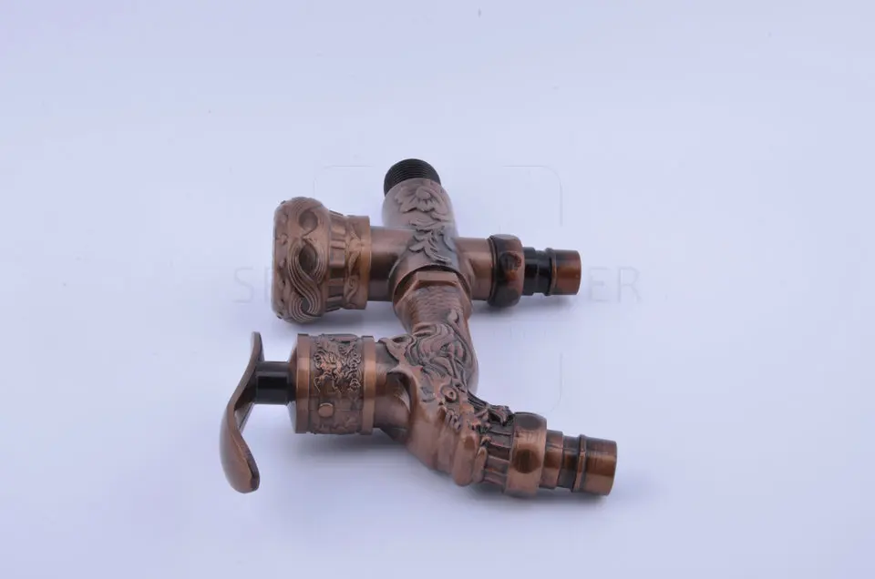 SPRING SUMMER Long garden double use Bibcock faucet tap crane Antique Finish Wall Mount Washing Machine Water Faucet Taps