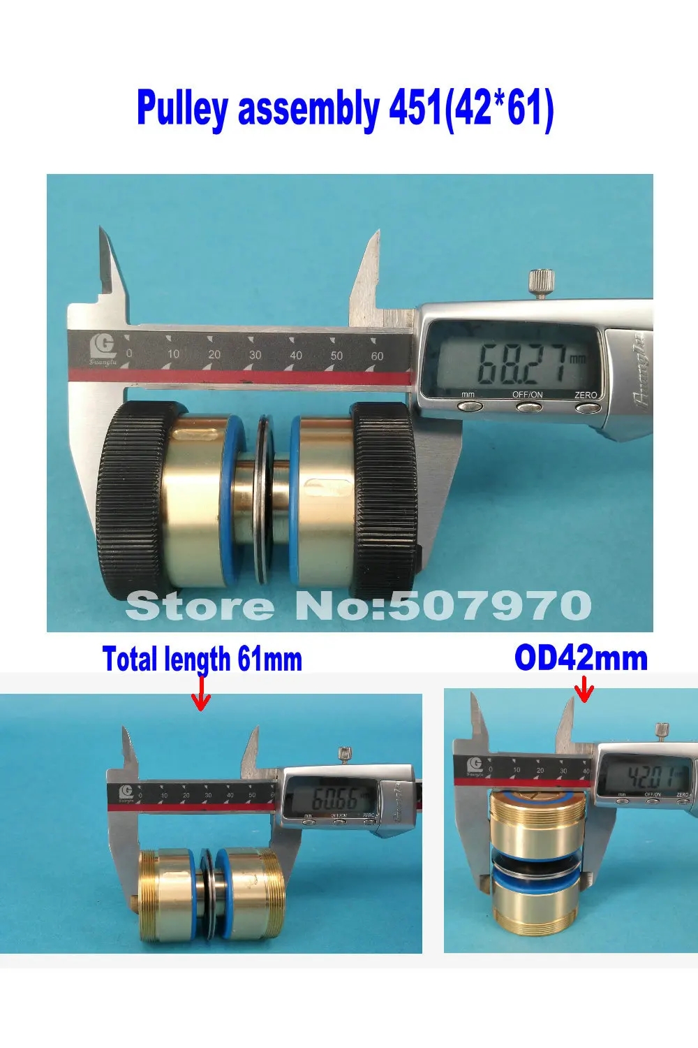 Латунный шкив узел шкива двухсторонняя 451 (OD42mm * L61mm) для обрезок проволоки EDM машина