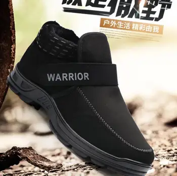 

Men's cotton boots fashion warm winter boots with thickening and fleece 2019 anti-skid wear resistant men's warm winter boots
