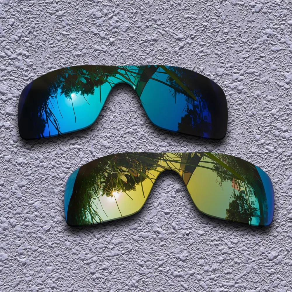 Blue & 24K Golden Polarized Replacement Lenses for Oakley Batwolf