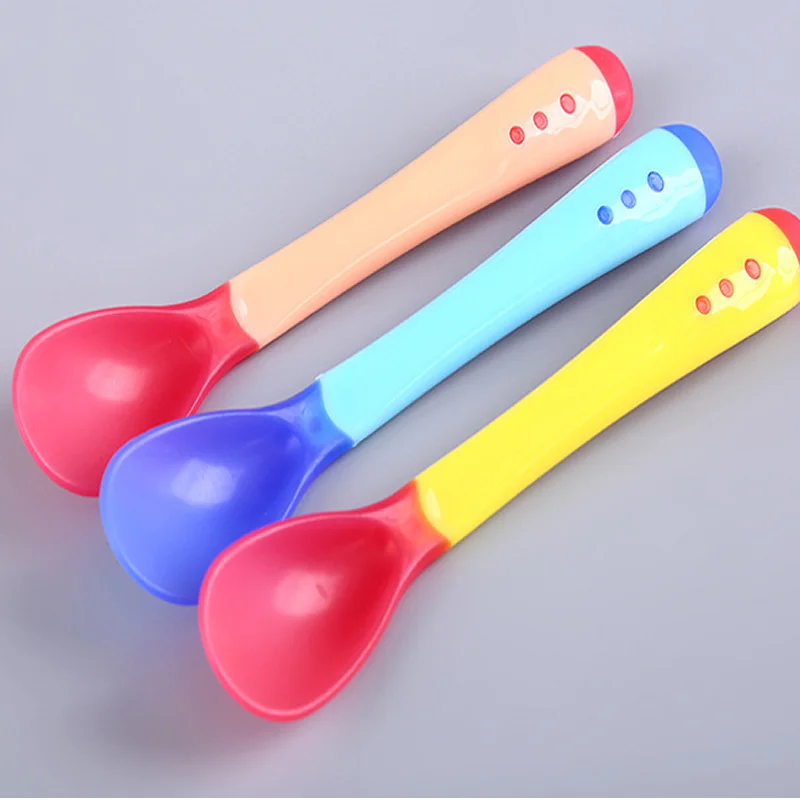 Температурная посуда детский набор ложка и вилка, безопасная посуда, ложка для кормления ребенка, безопасная ложка