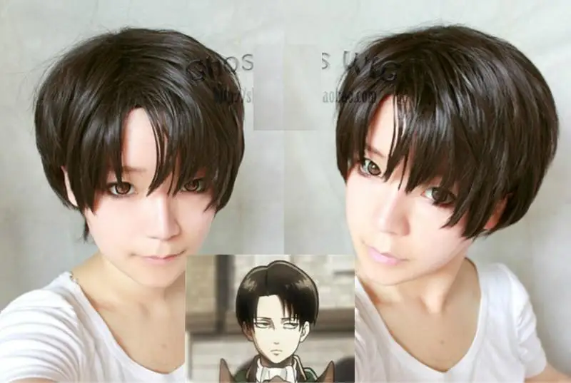 ГОРЯЧАЯ Бесплатная Доставка&gt&gt Мода Темно-Коричневый Короткие Прямые Аниме