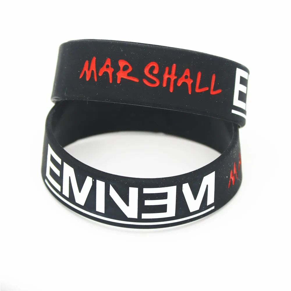 1PC Hot Sale Eminem Wristband The Marshall Mathers LP Silicone Wristband Rubber Bracelets&Bangles Musics Fans Gifts SH184