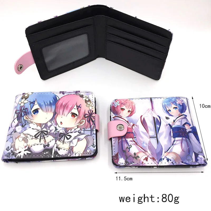 anime pu wallet ReLife in a different world from zero REM RAM lovely