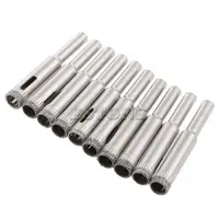 Forets à noyau revêtu de diamant 10 pièces, 5mm 6mm 8mm 10mm 12mm, scie à trous, carreaux de verre céramique marbre accessoires de travail 5
