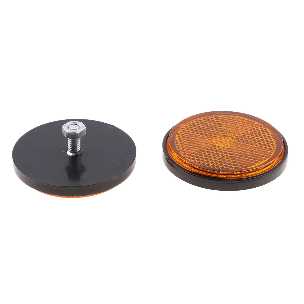 Red & Orange Round Reflectors Reflective Universal for Motorcycle Dirt Bike Car Accessories