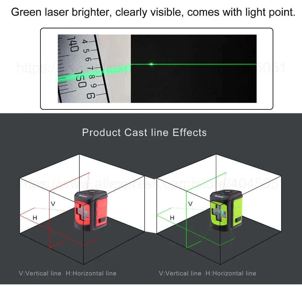 Boebede лазерный уровень самонивелирующийся горизонтальный и вертикальный крест линия красный/зеленый луч портативный мини измеритель уровня