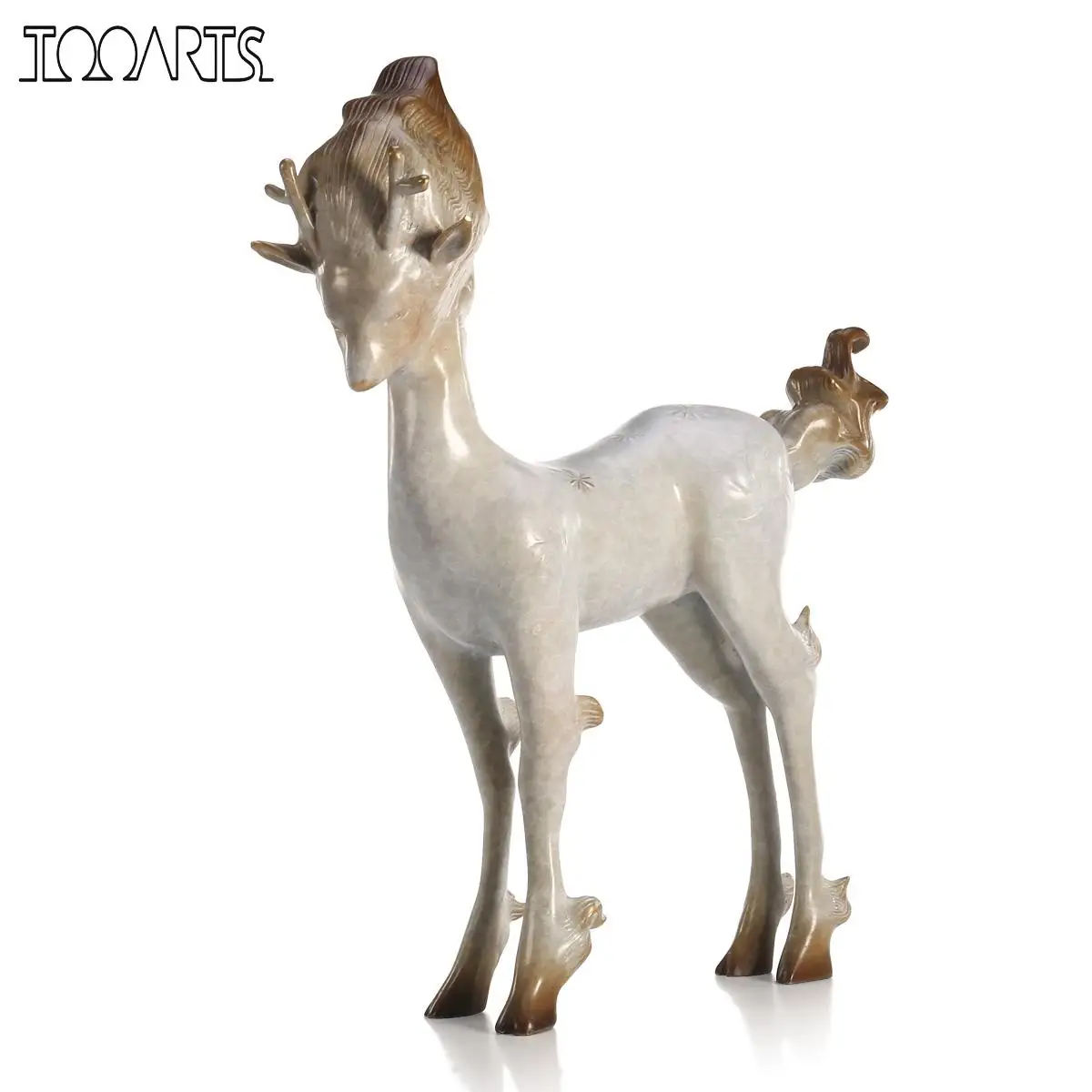 

Fairy Deer Bronze Morden Art Sculpture Lucky Animal Sculpture Abstract Table Decoration Sculpture Home Decoration Accessories
