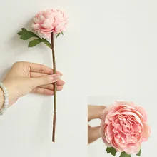 Artificial Fake Western Rose Flower Peony Bridal Bouquet Wedding Home Decor plantas artificiales para fleur artificielle